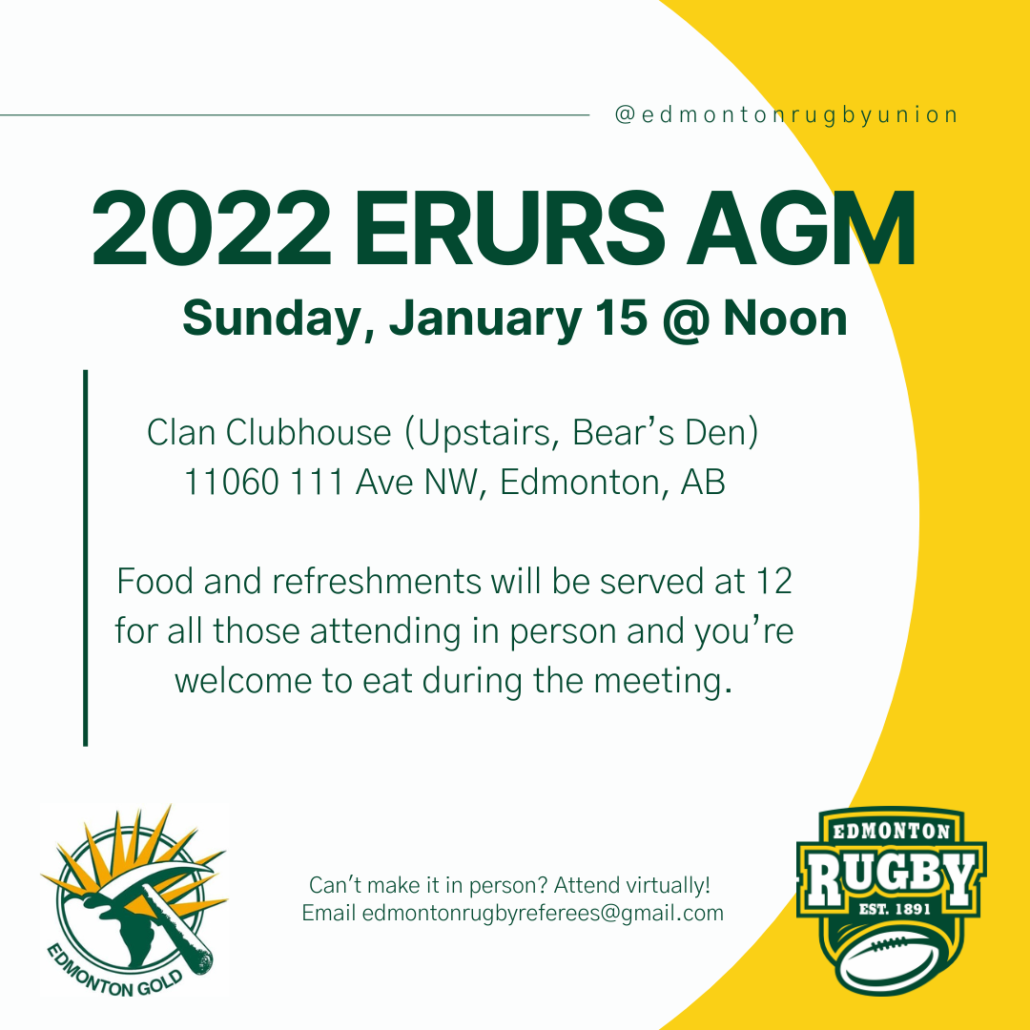 2022 ERURS AGM Edmonton Rugby